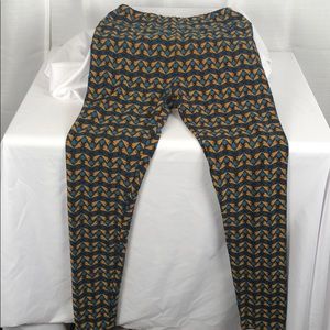 LuLaRoe Leggings Teal and Mustard
